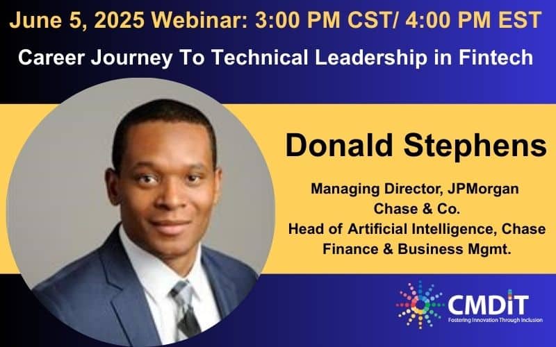 CMD-IT June Webinar: Career Journey to Technical Leadership in Fintech